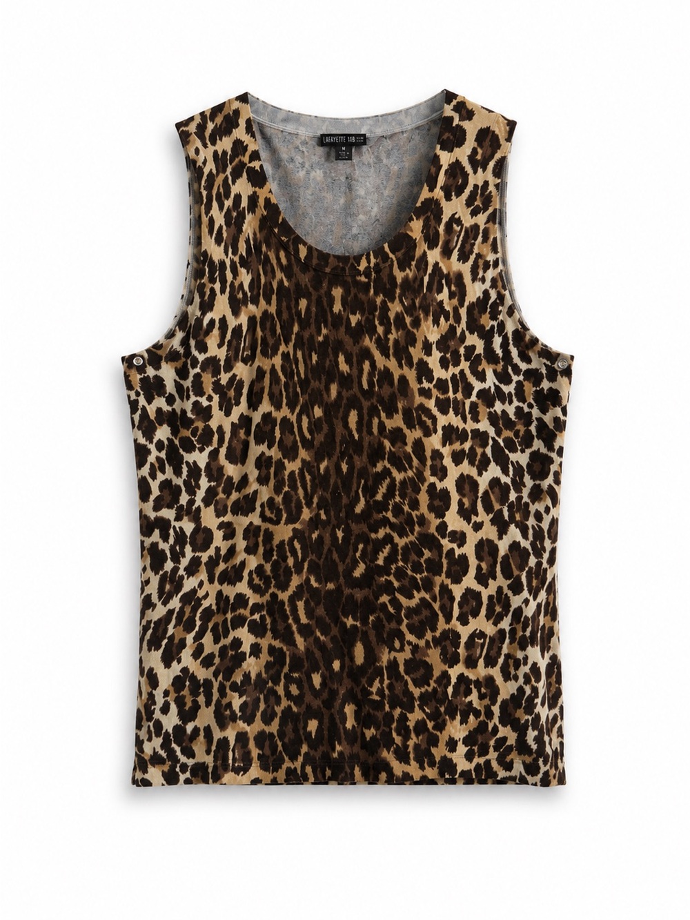 Lafayette 148 New York Leopard Print Sleeveless Business Career Knit Top SZ M - Picture 2 of 3